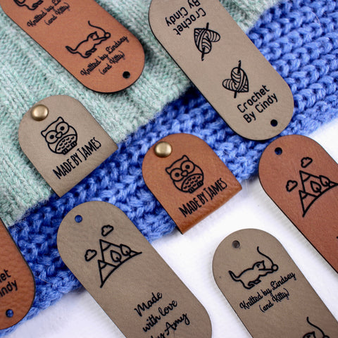 Custom tags for Crochet and Knitted items - 2.5x1"