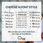 This image show 20 font styles to personalize the tags for handmade items.