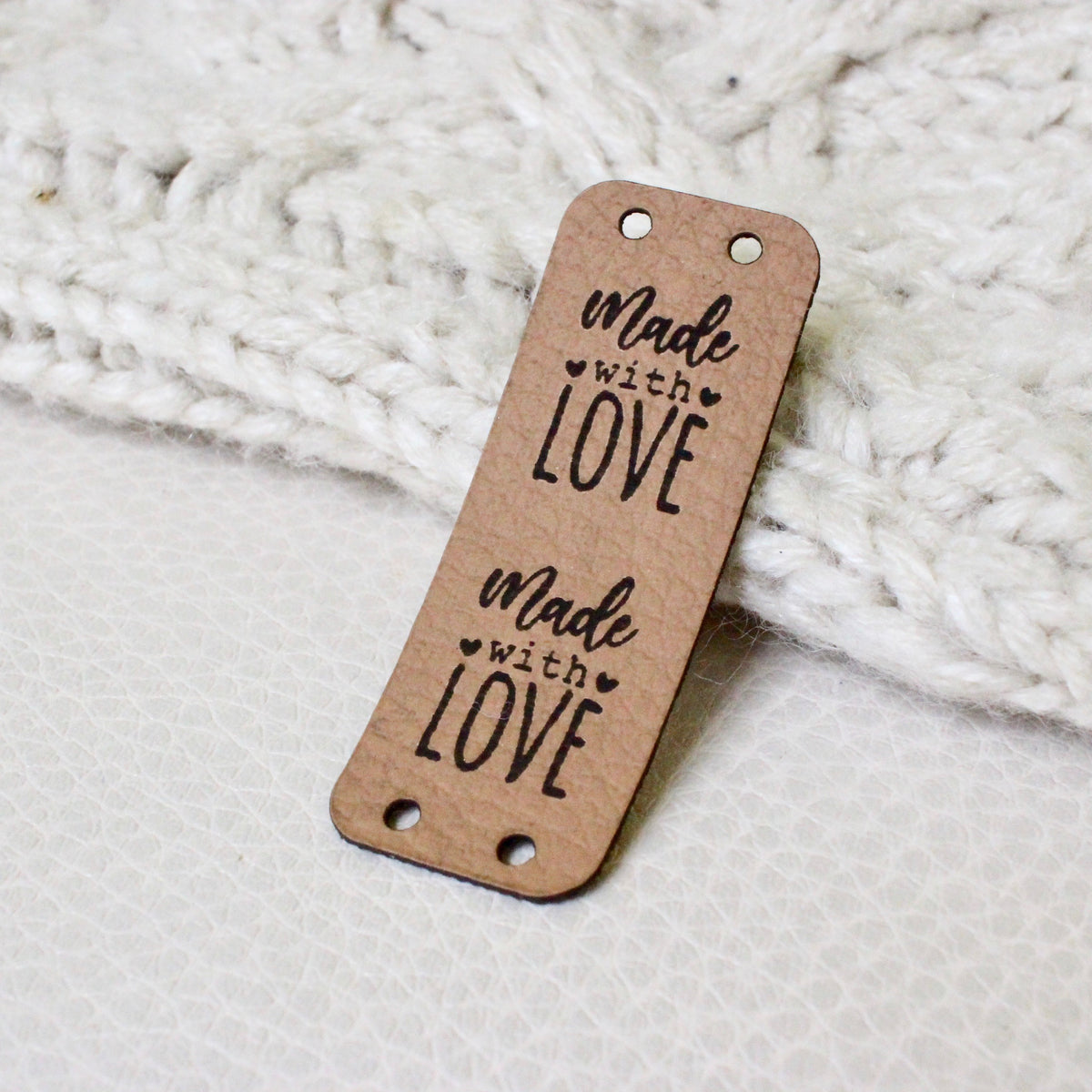 Leather Tags Handmade With Love Labels Sewing Craft Hand Made Tags for  Clothes Bags Shoes Knitting Tags Lables Faux Leather Tag Label 