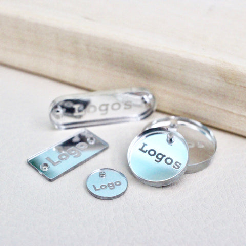 Silver Mirrored Acrylic Tags 