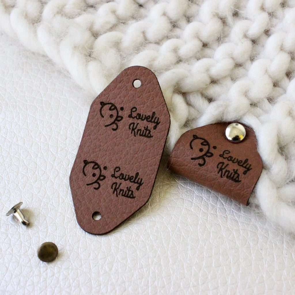 Custom Faux Leather Tags With Rivets, Personalized Labels With