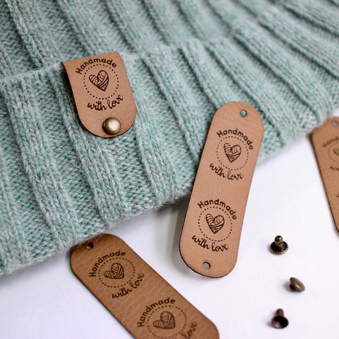 Sew On Made with Love Tags - Cork