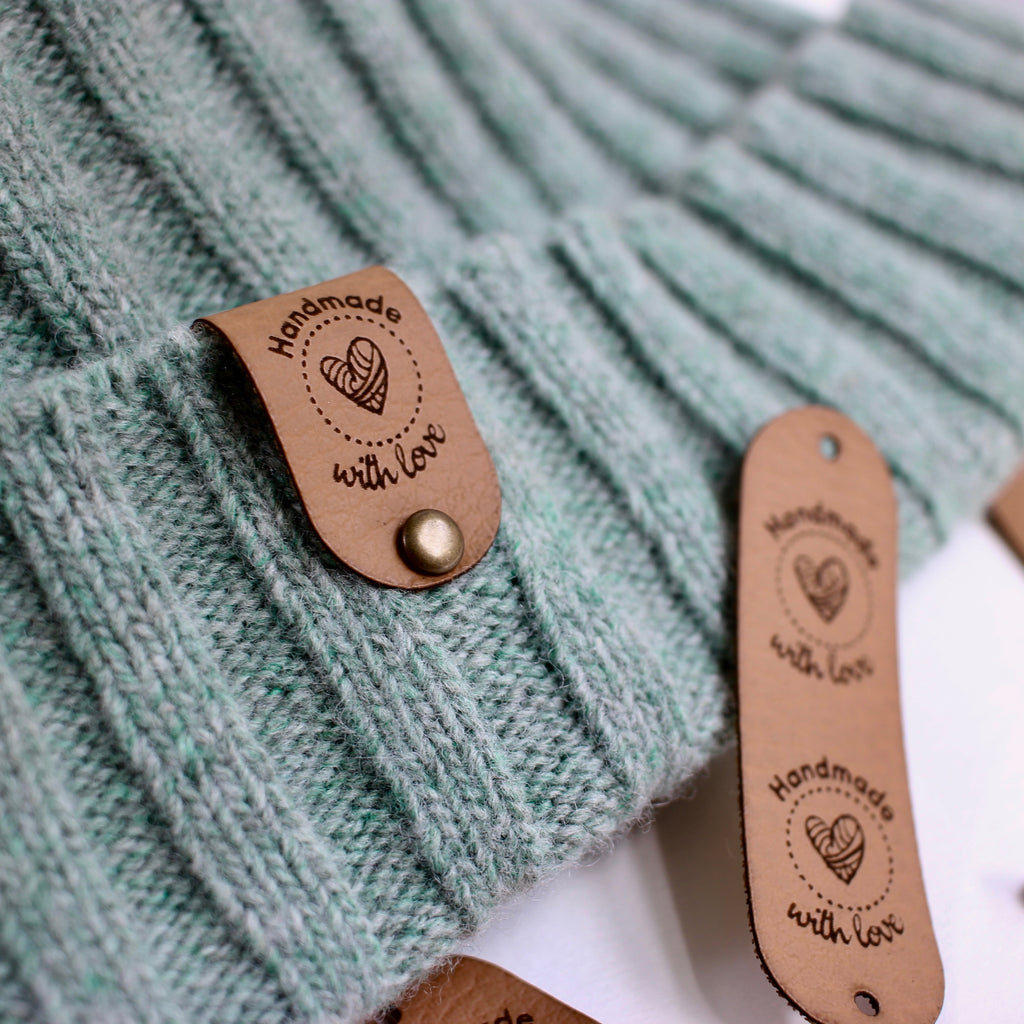 5 étiquettes labels rectangles arrondis 4x1 cm - hand made collection  crochet - Lou Passion