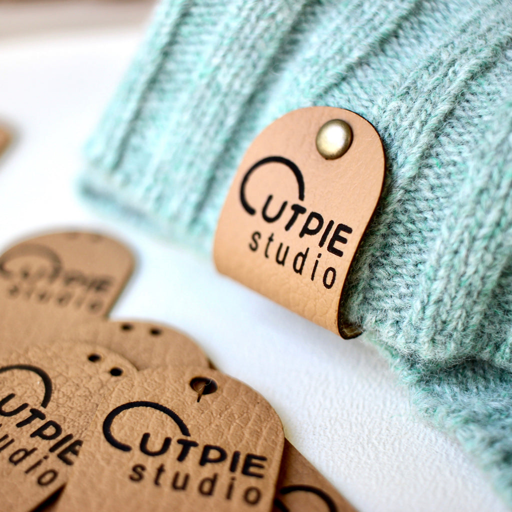 Faux leather labels with custom name for knits and crochet – Cutpie Studio