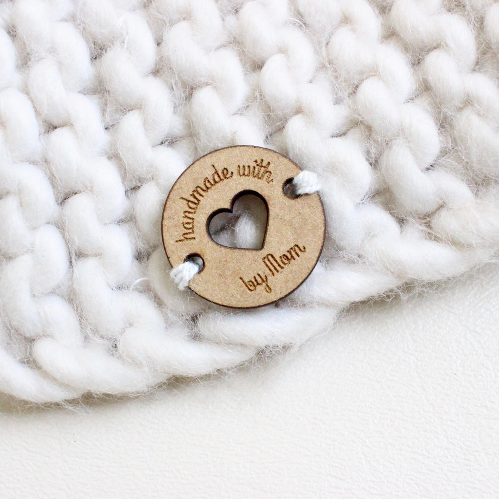 100pcs Handmade Tag Buttons Handmade Tag Label Wood Handmade Button  Clothing Labels For Kids Handmade Tags For Knitting Handmade Wooden Buttons  Accessories,Coffee Brown
